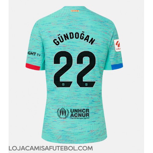 Camisa de Futebol Barcelona Ilkay Gundogan #22 Equipamento Alternativo 2023-24 Manga Curta